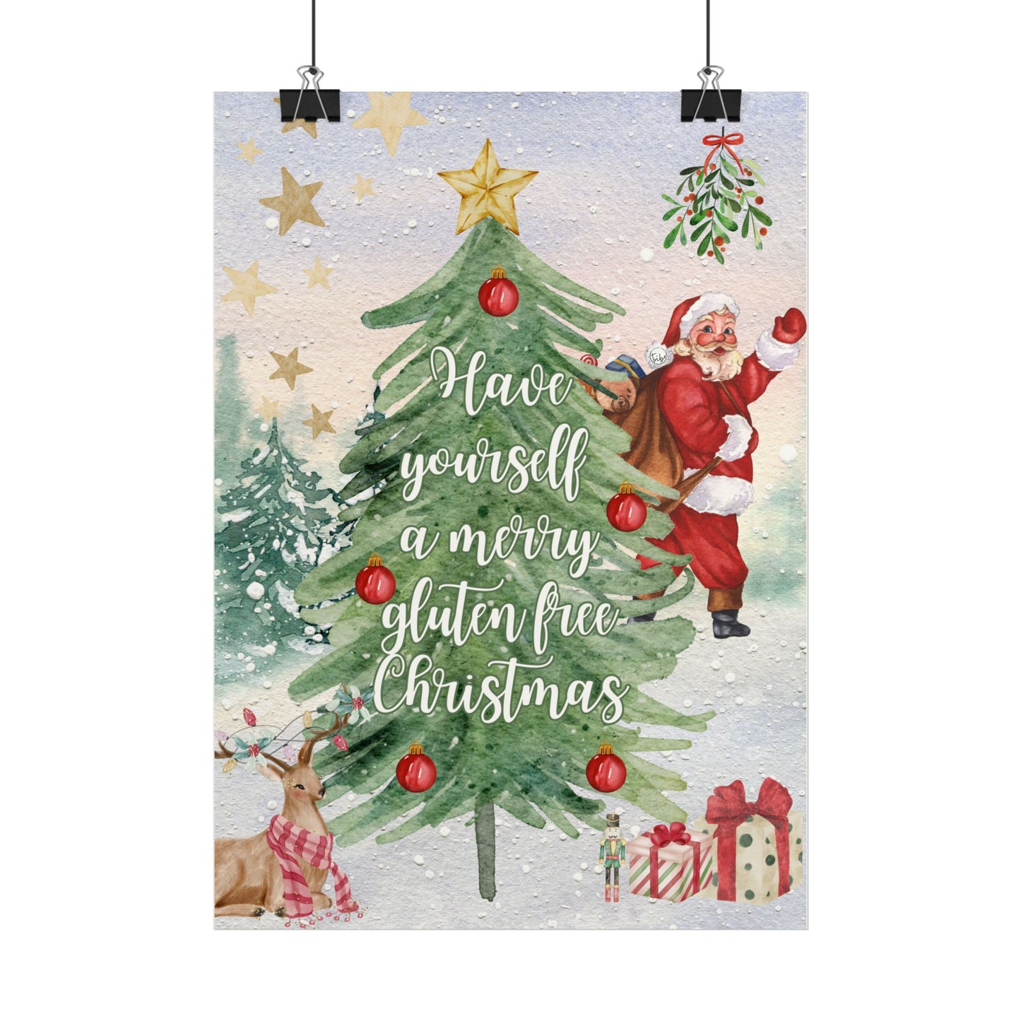 Gluten Free Cute Christmas Poster