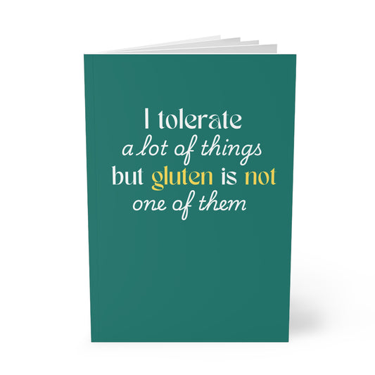 "Intolerant to Gluten" Softcover Notebook, A5