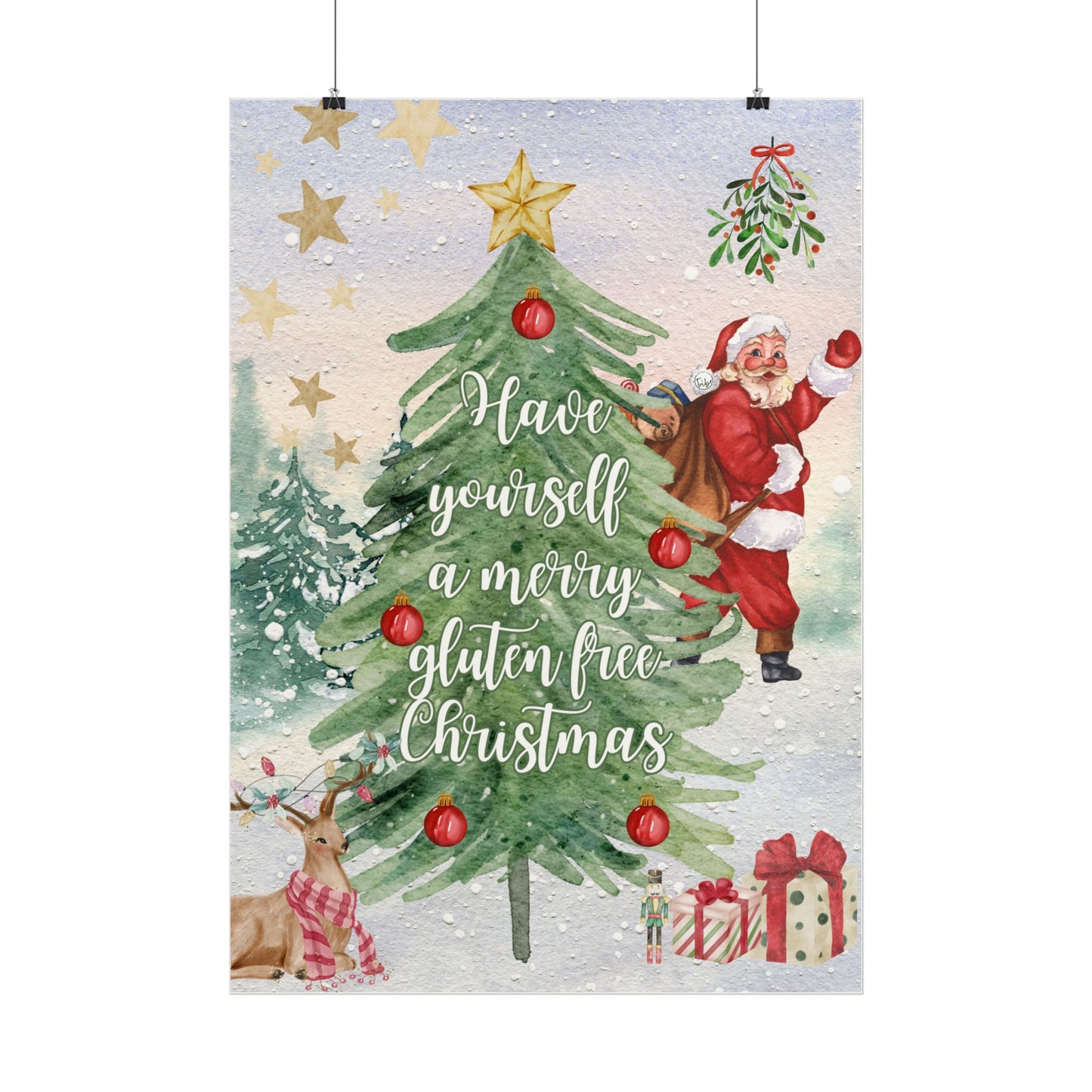 Gluten Free Cute Christmas Poster