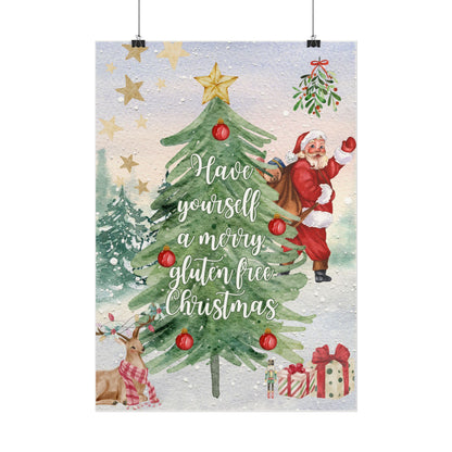 Gluten Free Cute Christmas Poster