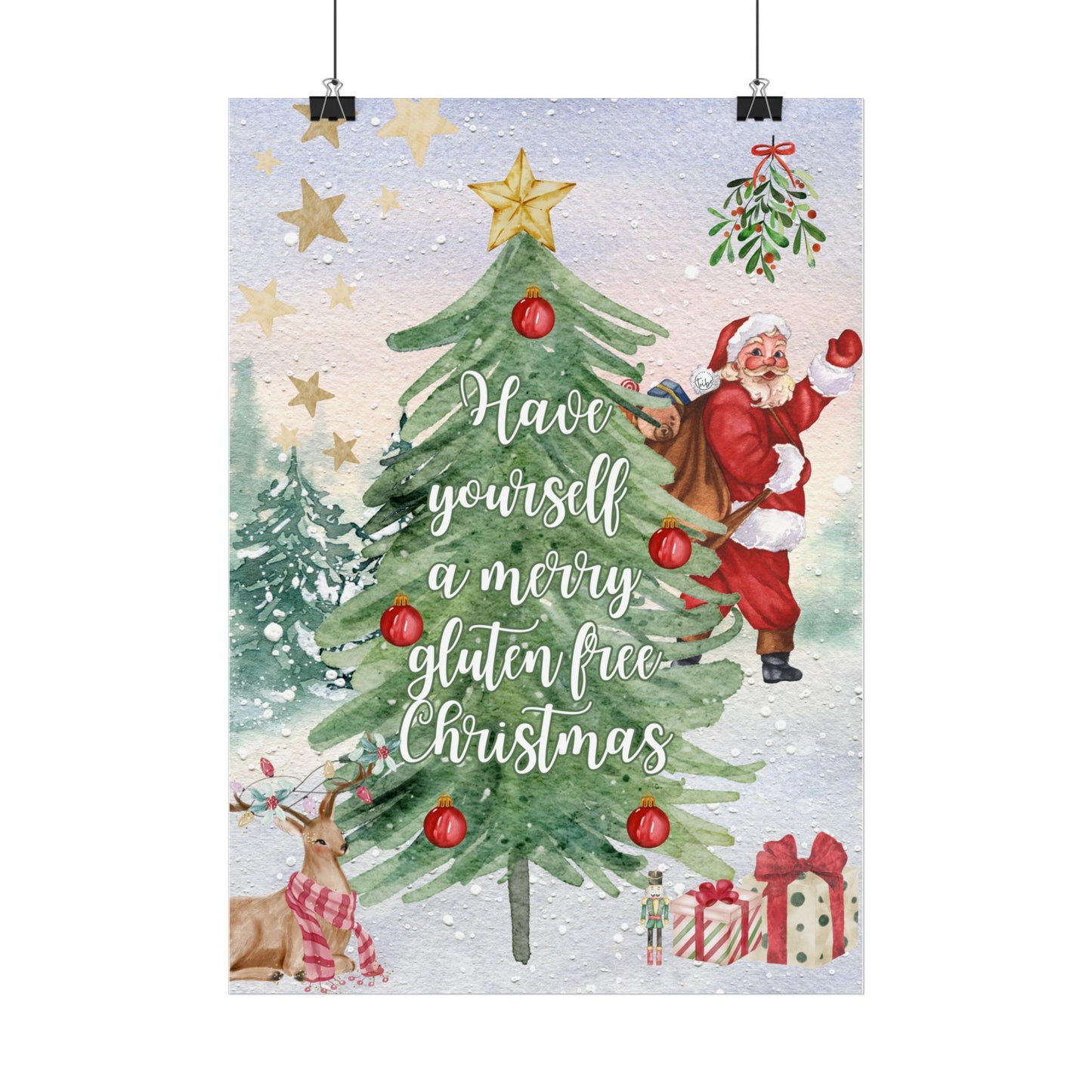 Gluten Free Cute Christmas Poster